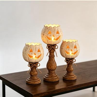 Halloween Pumpkin Candleholder Resin Decorative Item Craftwork Shape Decoration Candle Scented Aroma Atmosphere