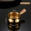 Tazzina per Salsa in Acciaio Inossidabile 304 con Manico Sottotazza Manico in Legno Bistecca Pepe Nero Salsa di Pomodoro Sottotazza Salsa per Snack Coreani