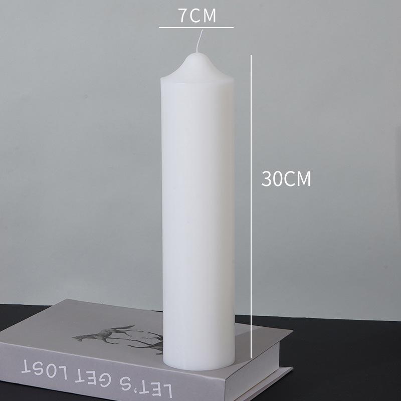 Home Emergency Lighting Bold White Candle Tip Odorless Long Pole Cylindrical Large Candle