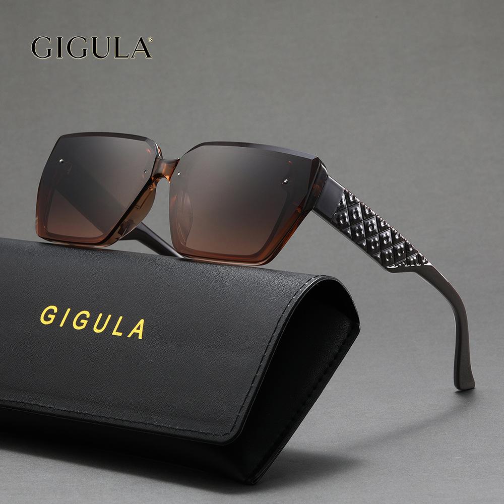 Retro square large frame sunglasses women's high-end sunglasses UV-proof glasses