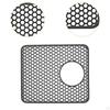 Kitchen Sink Mat Countertop with Center Hole Reusable Protector Silicone Drain Pad for