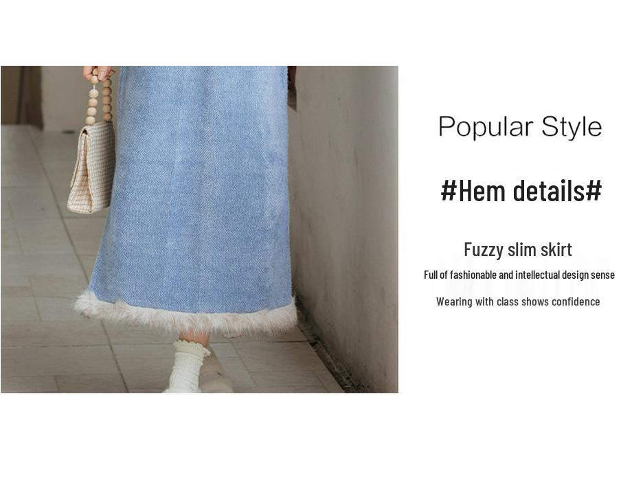 Elegant Chinese Retro Floral Embroidery Women's Two-Piece Set - Plush Patchwork Top and Skirt for Autumn/Winter