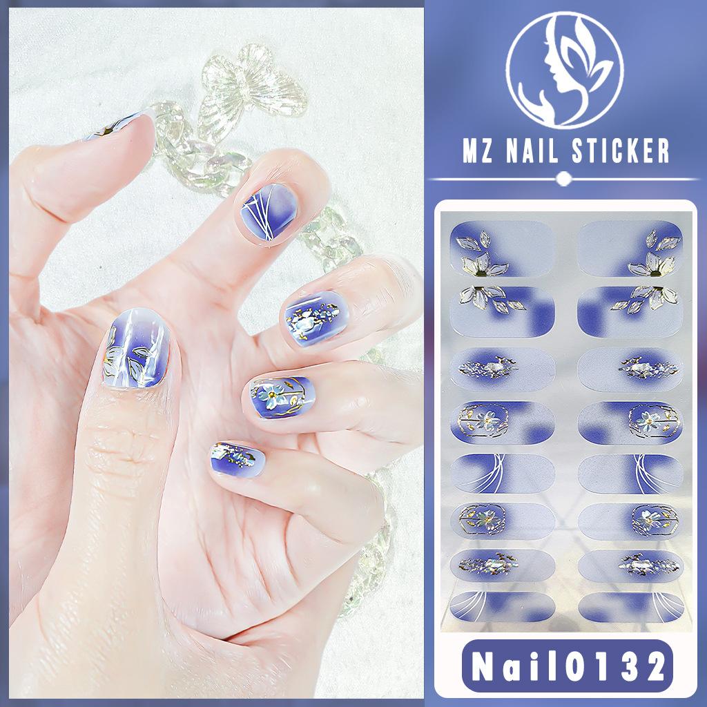 Nail16 Refers To Stereoscopic White Ultra Thin Non-trace Gel Nail Oil Film Popular Color Temperament Sweet Cool Wind Nail Art Sticker