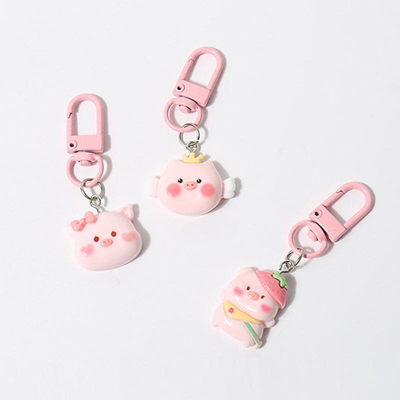 Cartoon Cute Pink Small Pig Animal Pendant Keychains Backpack Hangings Decoration Accessries Gifts