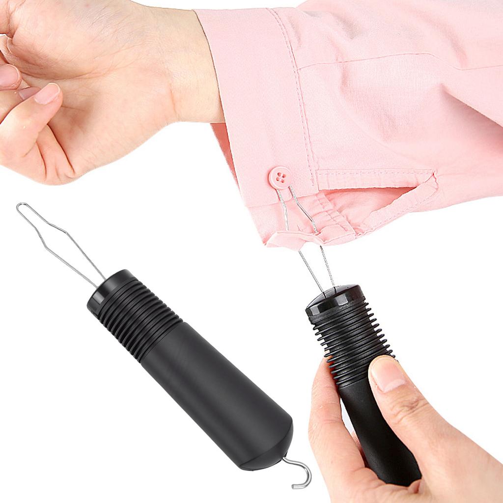 Button Hook   Puller One Hand Dressing Tool Clothing Easy Fastener Button Hook Aid with Ergonomic Grip