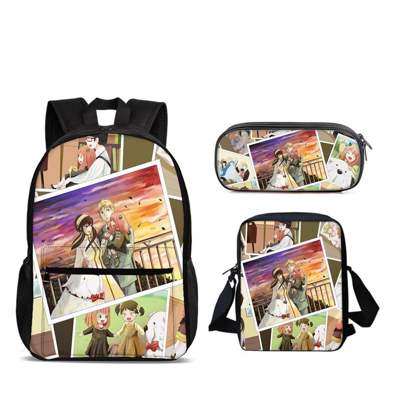 SPY×FAMILY Backpack Pen Bag Shoulder Bag 3pcs Set Versatile Cartoon Large Capacity Boy and Girl School Birthday Best Gift