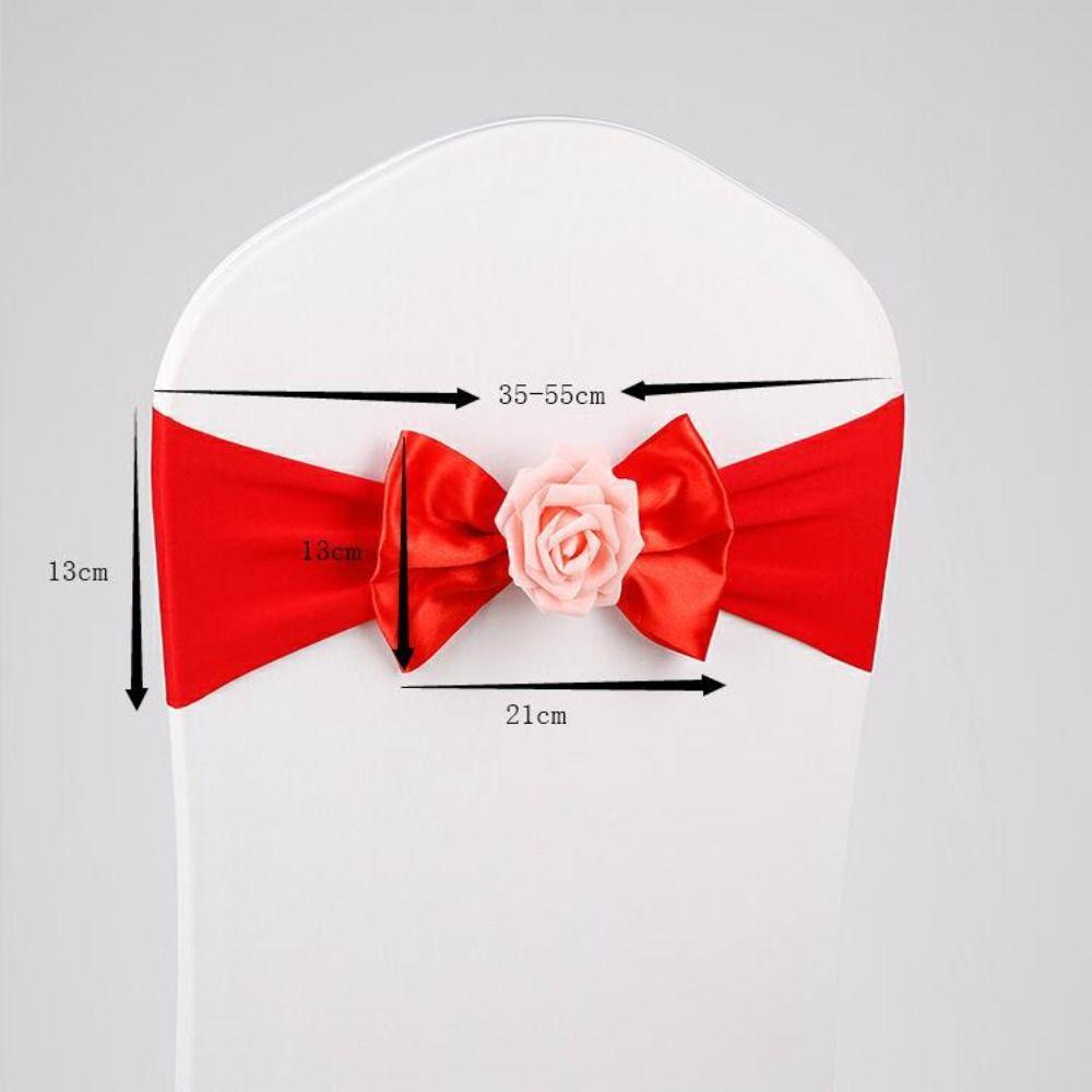 Polyester Bow Tie Chair Bandage High Elasticity Chair Sashes Band  Wedding Party