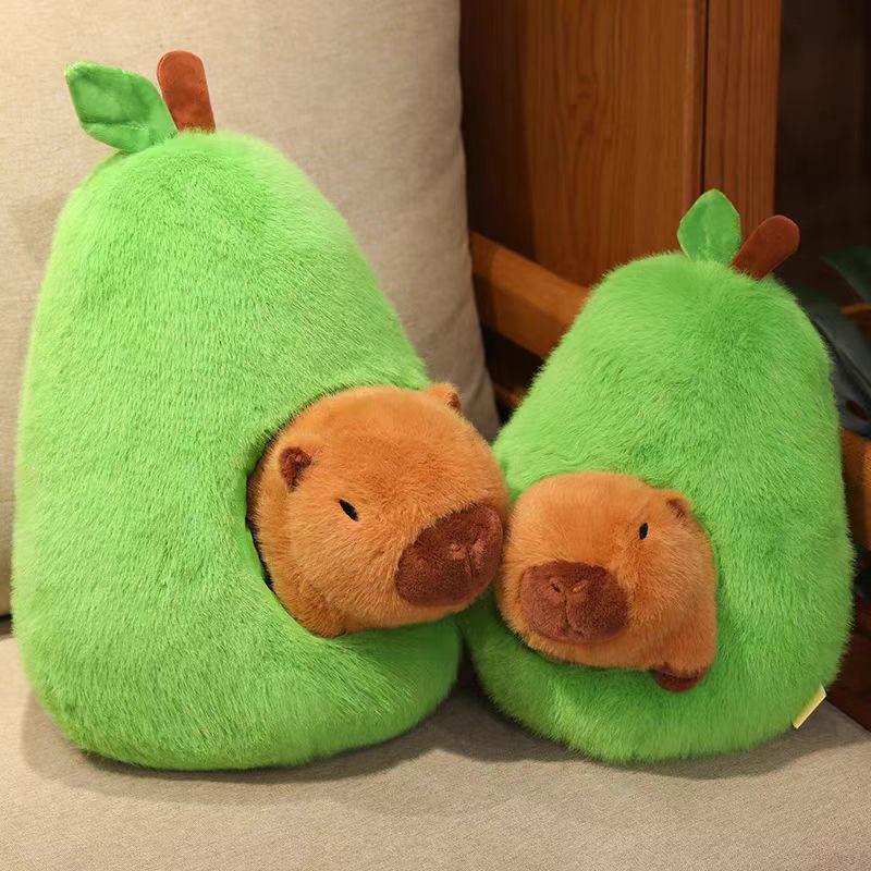 Bai Fen Bai Dolls And Toys Girls Green Cute Capybara Kapibara Doll Doll Plush Toy Creative Avocado Throw Pillow Birthday Gift For