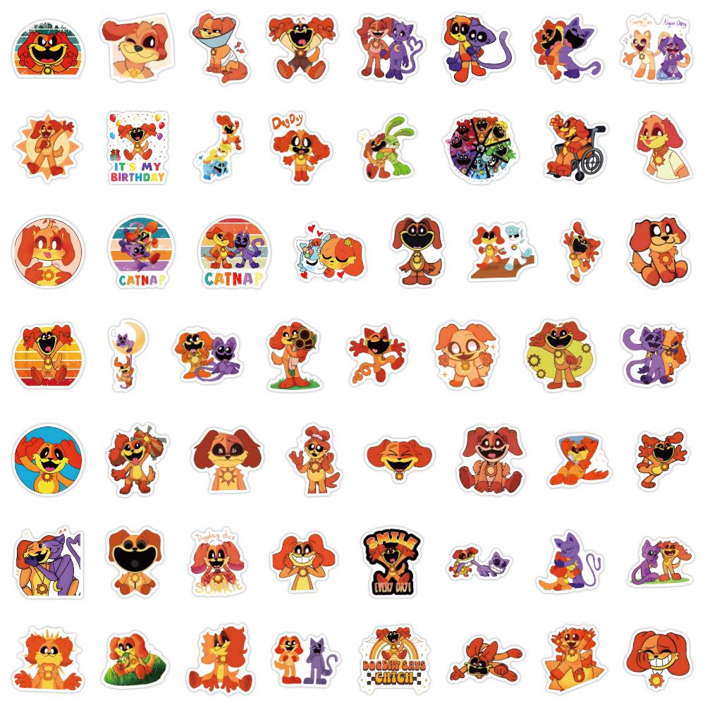 55 New Cute Cartoon Dog Graffiti Stickers for DIY Decoration, Suitcases, and Phones