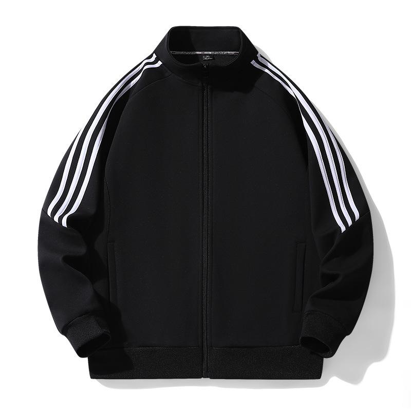 

Мужская повседневная куртка-толстовка с тремя полосками и воротником-стойкой XL чёрный