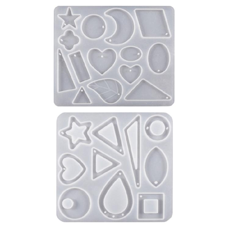 Handmade Jewelry Silicone Pendant Mold with Hole Earring Charm Epoxy Mold