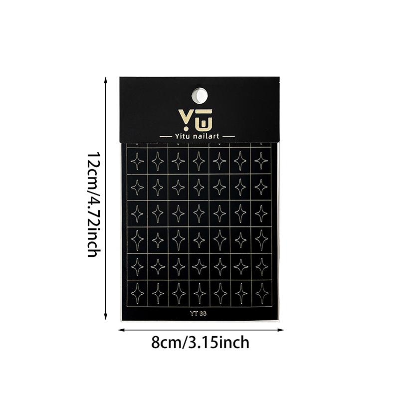 Airbrush Stencil For Nails Heart Bow Stars Pattern Hollow Nail Sticker Templates For French Manicure Tips Nail Design