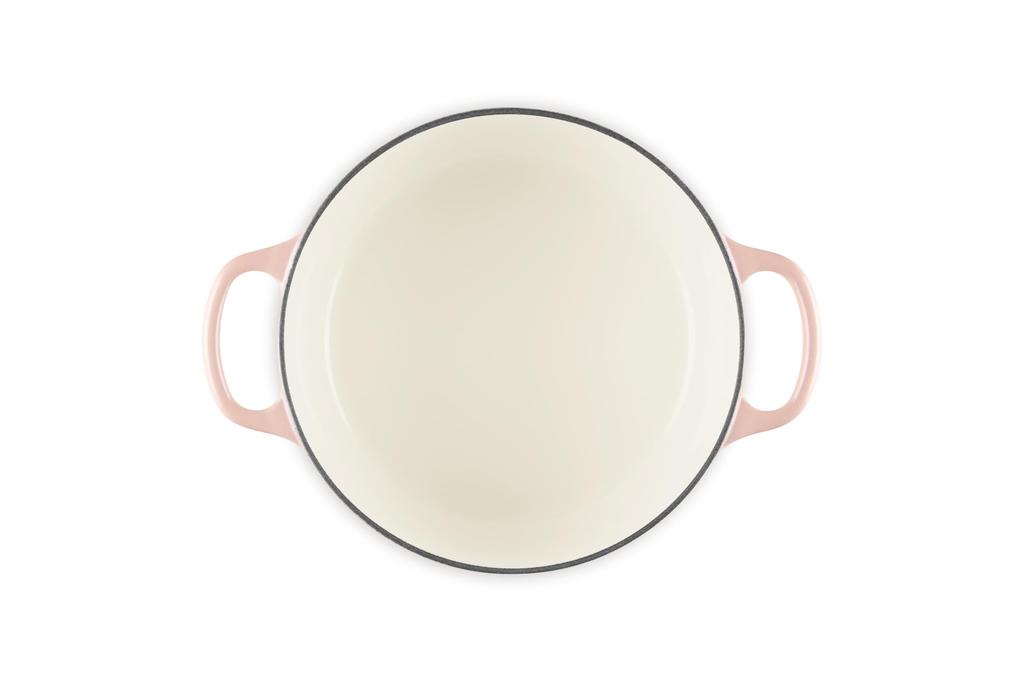 Le Creuset Guss-Emaille-Topf Signature Cocotte Ronde 22 cm, Peche, Gas-IH-Ofen, kompatibel mit japanischem [autorisiertes Produkt]