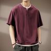 Men's Cooling Waffle Fake Two-Piece Loose V-Neck T-Shirt