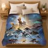 Warframe Game Throw 240g flannel blanket, suitable for sofas, beds, offices,  exquisite gift blankets