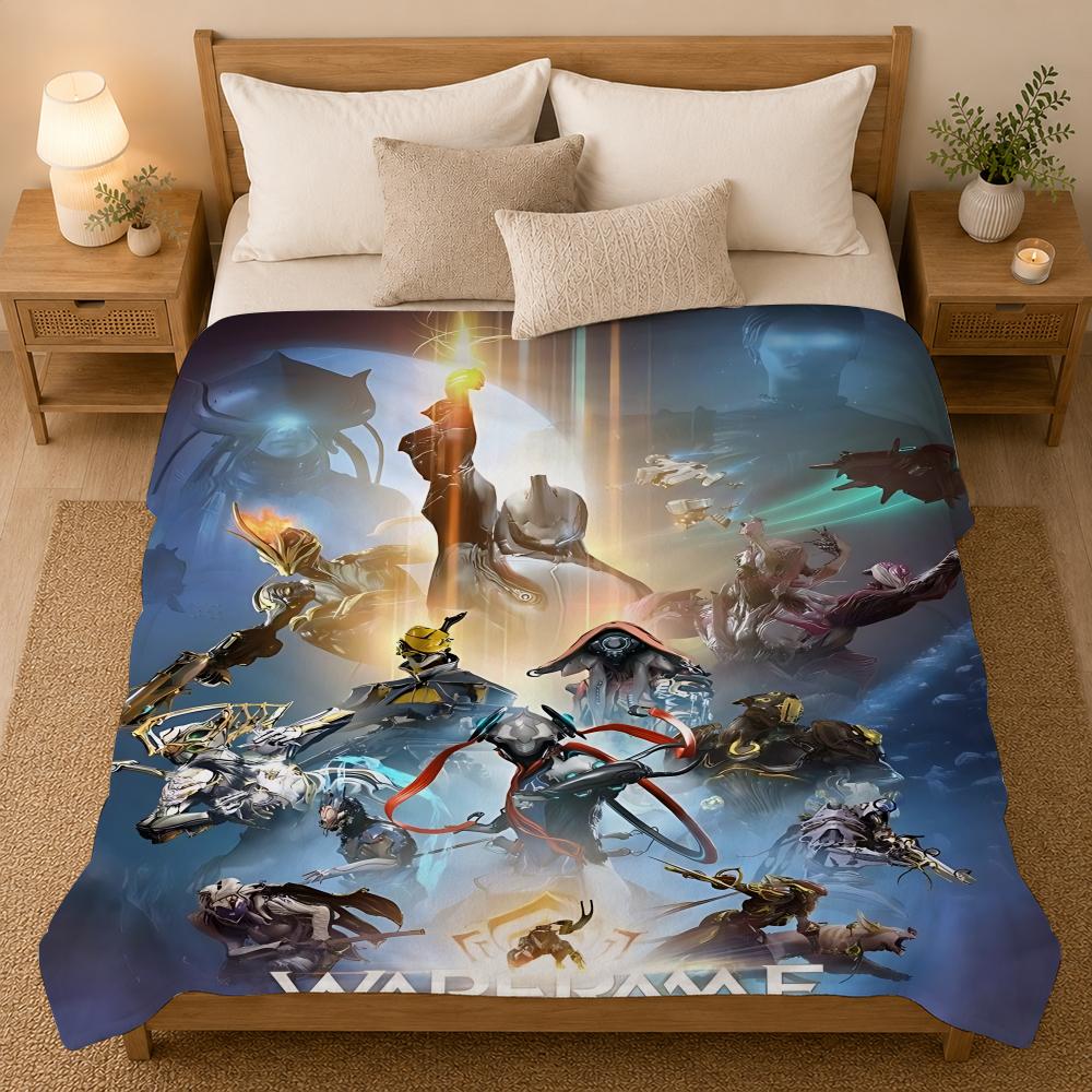 Warframe Game Throw 240g flannel blanket, suitable for sofas, beds, offices, exquisite gift blankets