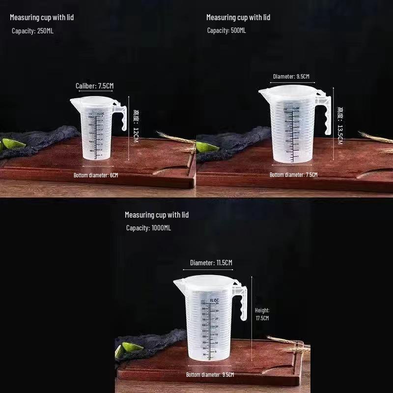 Graduated Measuring Cup Set - 1000ml & 5000ml Cylinders for Milk Tea Shop Equipment