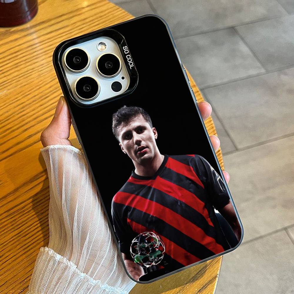 

FOOTBALL R-Rodri-i Player Phone Case For iPhone 16 17 15 14 12 13 Pro Max Black Candy Matte Shockproof Cover iPhone16se4
