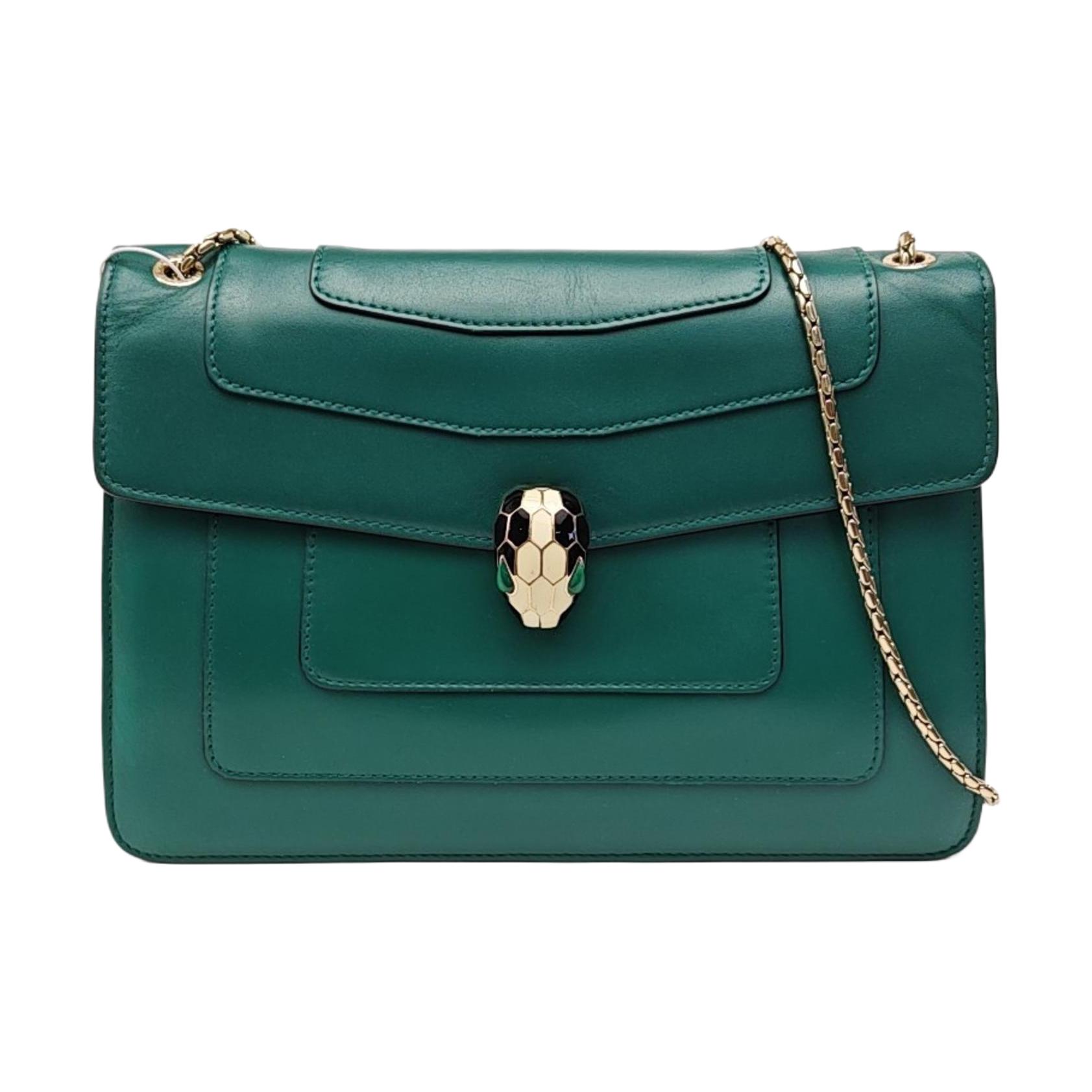 [Pre-Owned] Serpenti Forever Enamel Buckle Leather