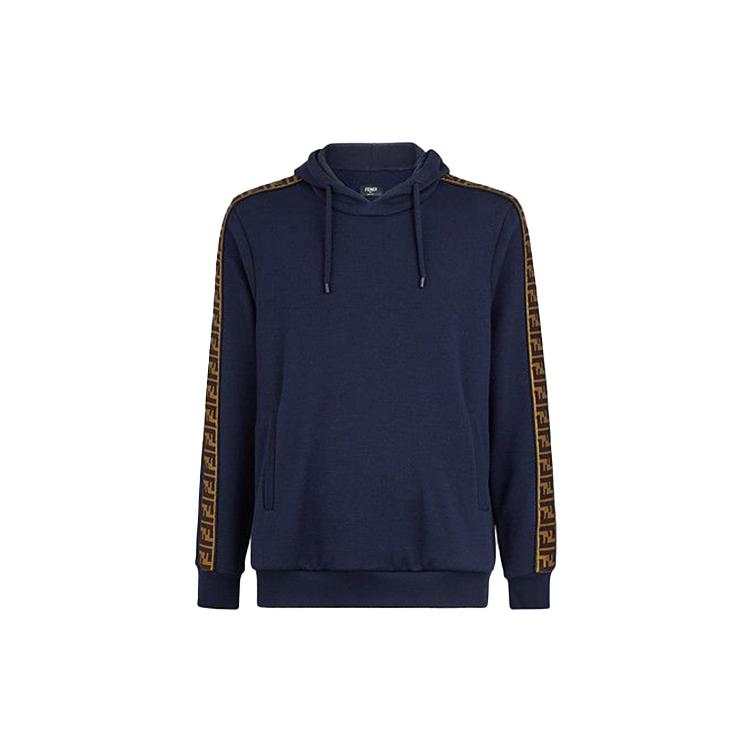 FENDI Sweatshirts Men's Blue Hooded Moderate Regular FY0870A1EGF0QA2