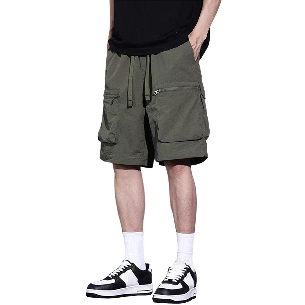 Men's Summer Multi-Pocket Cargo Shorts Men's Casual Fashion Color Loose Cargo Shorts