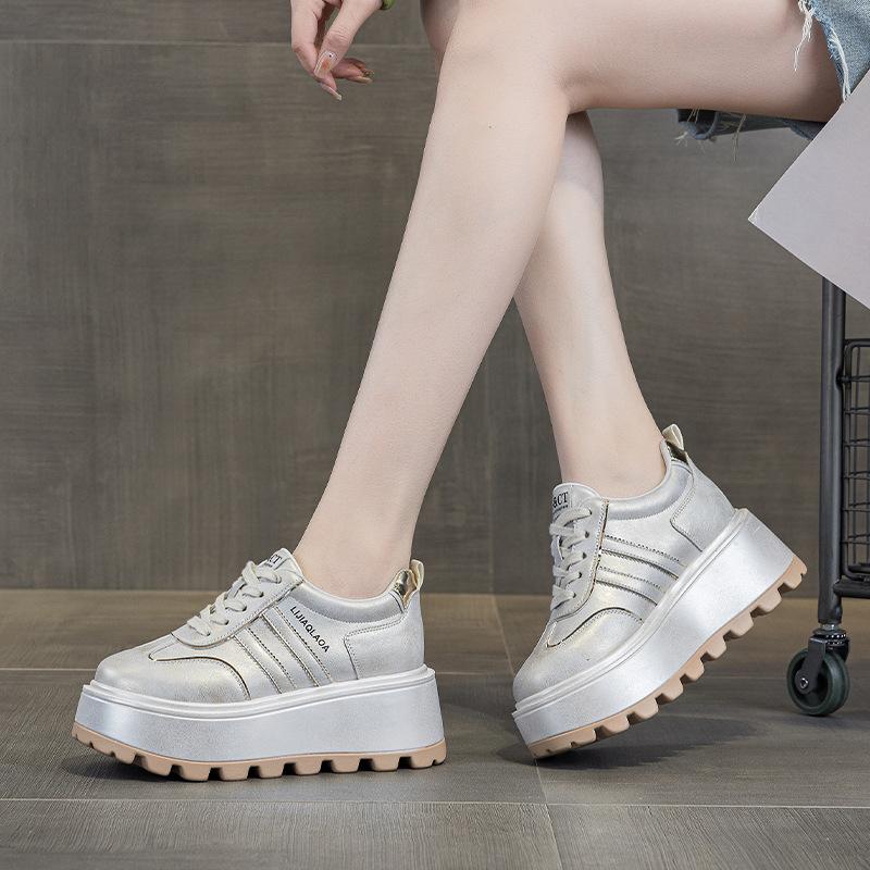 5 Leather Muffin Shoes Spring New Heightened 7 Trendy Brand Versatile Sports