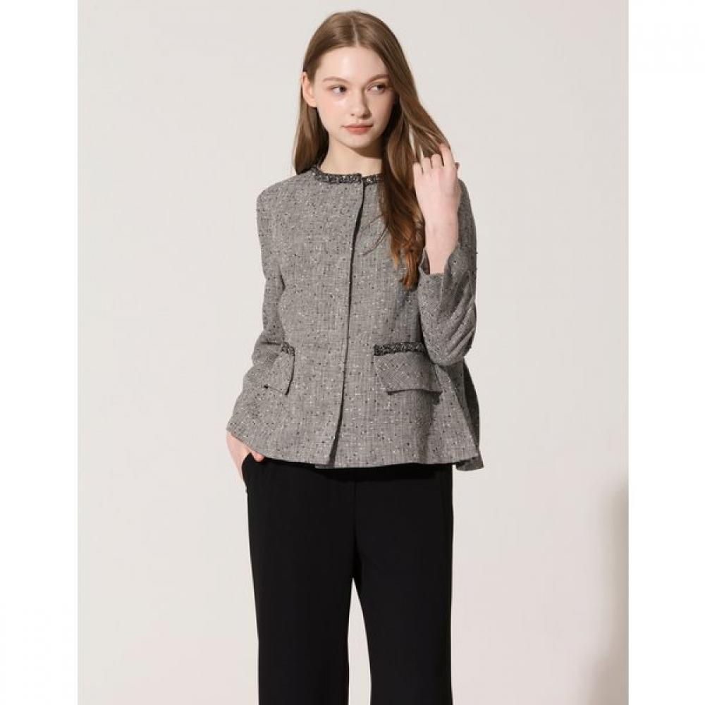 SON JUNG WAN Women S Check Dot Color Block Jacket Zjk6262210