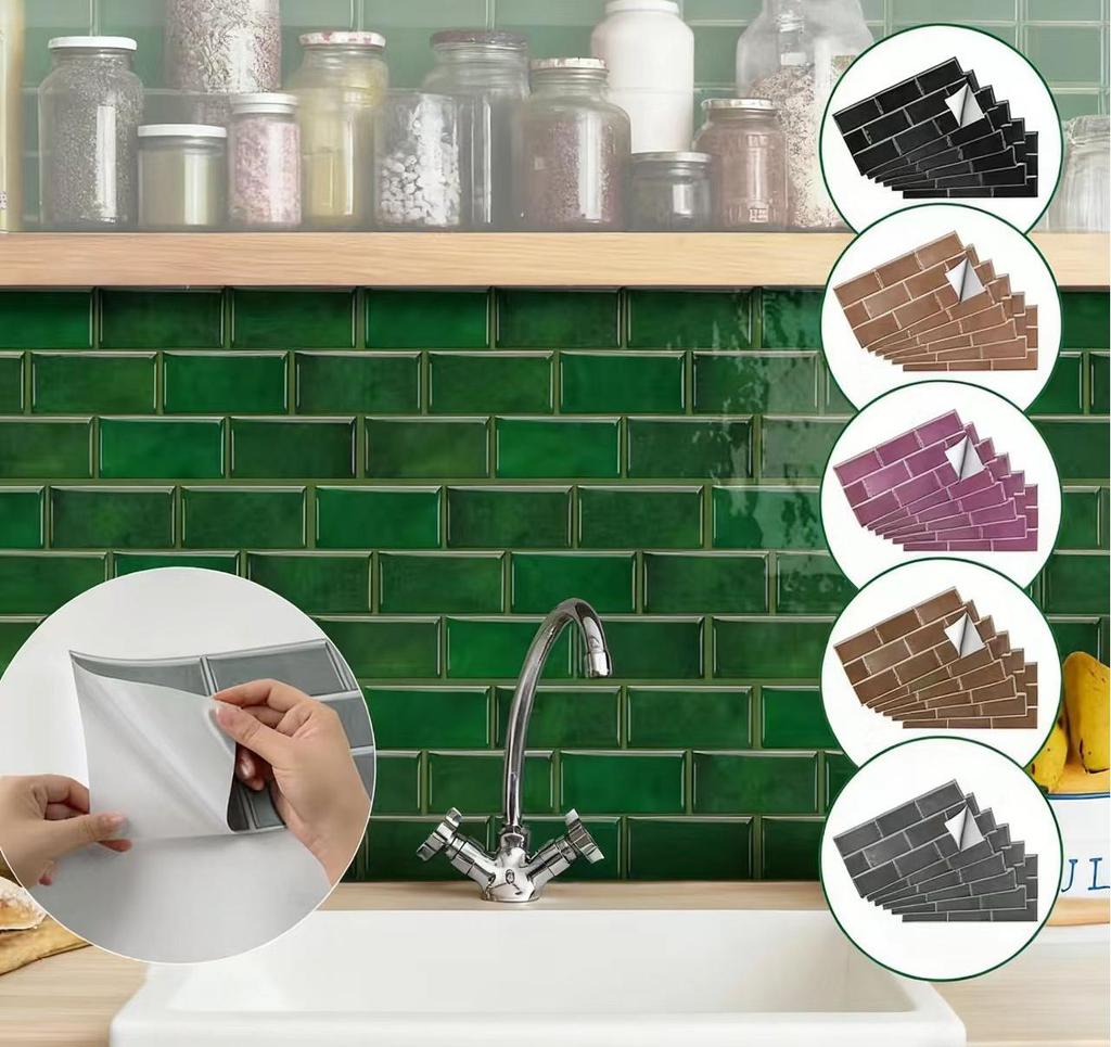 25Stlye Marble Simulated Brick Pattern Wall Sticker Self-adhesive Waterproof Room Decoration Sticker Wall Decoration