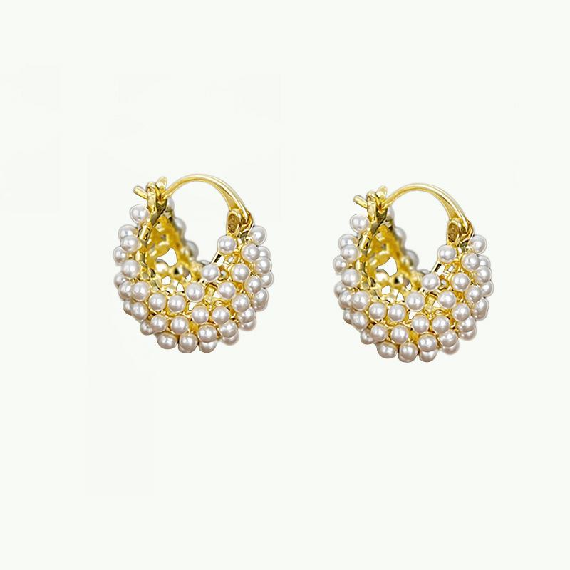 2023 S925 Silver Pearl Basket Earrings: Luxury Lightweight Ear Cuff for Women