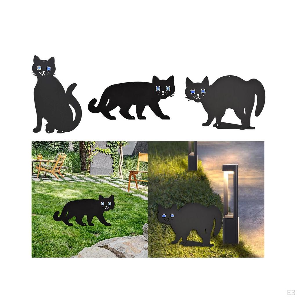 Elegant Black Cat Garden Stake for Outdoor Halloween Decor