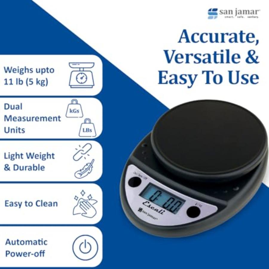 Primo NSF Listed Digital Scale 11 lb/5 kg Black SCDGP11BK