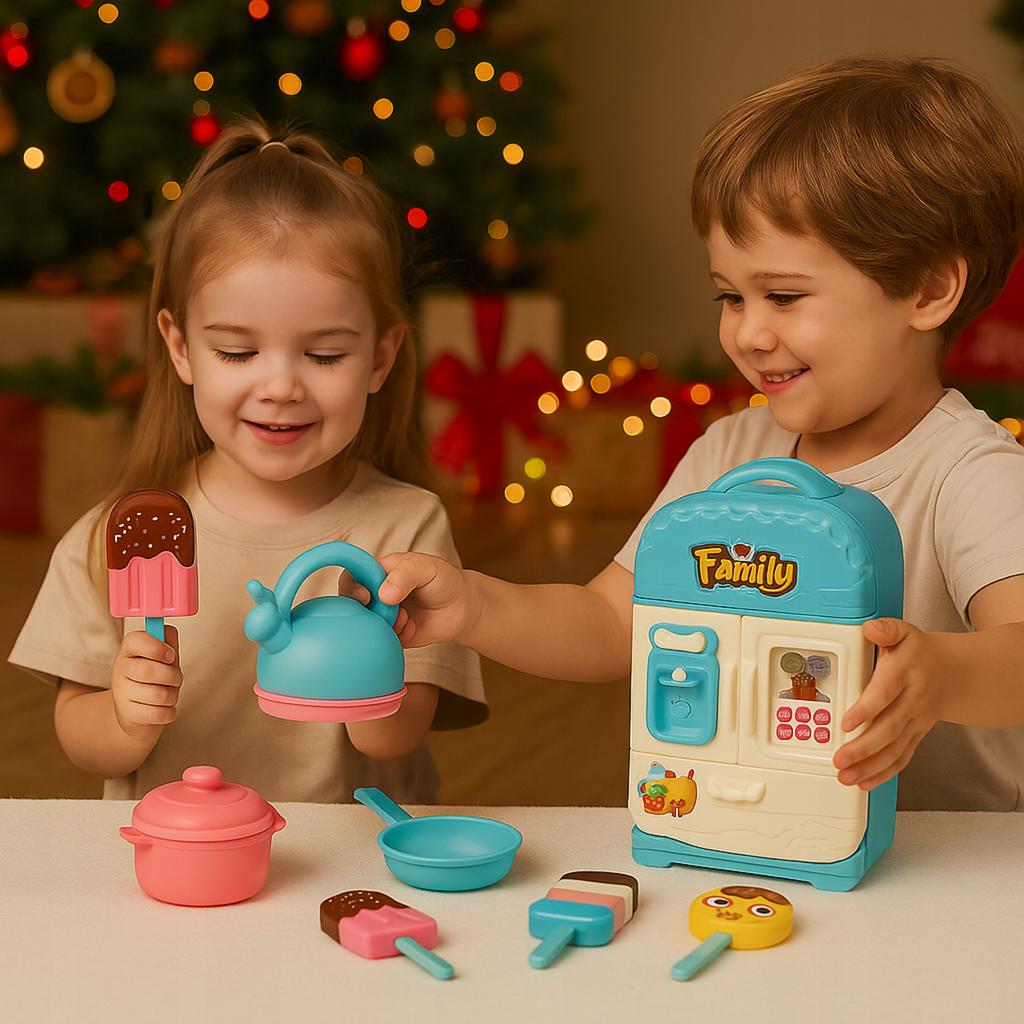 Kitchen Set For Play Toy Kitchen For Children Refrigerator Ice Cream Pots