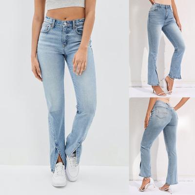 Damenmode Jeans High Waist Slimming Straight-Leg Hose