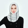 Zimní lyžařská pokrývka hlavy Jednobarevná nastavitelná stahovací šňůrka Zesílená plyšová teplá čepice 3 v 1 Ochrana obličeje Pokrývka hlavy Čepice