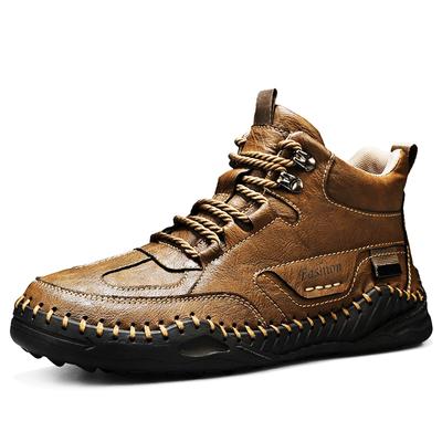 38-48 Men Large Size Hand-stitching Leather Men Boots Split Leather Casual Leather Shoes Men Ankle Boots