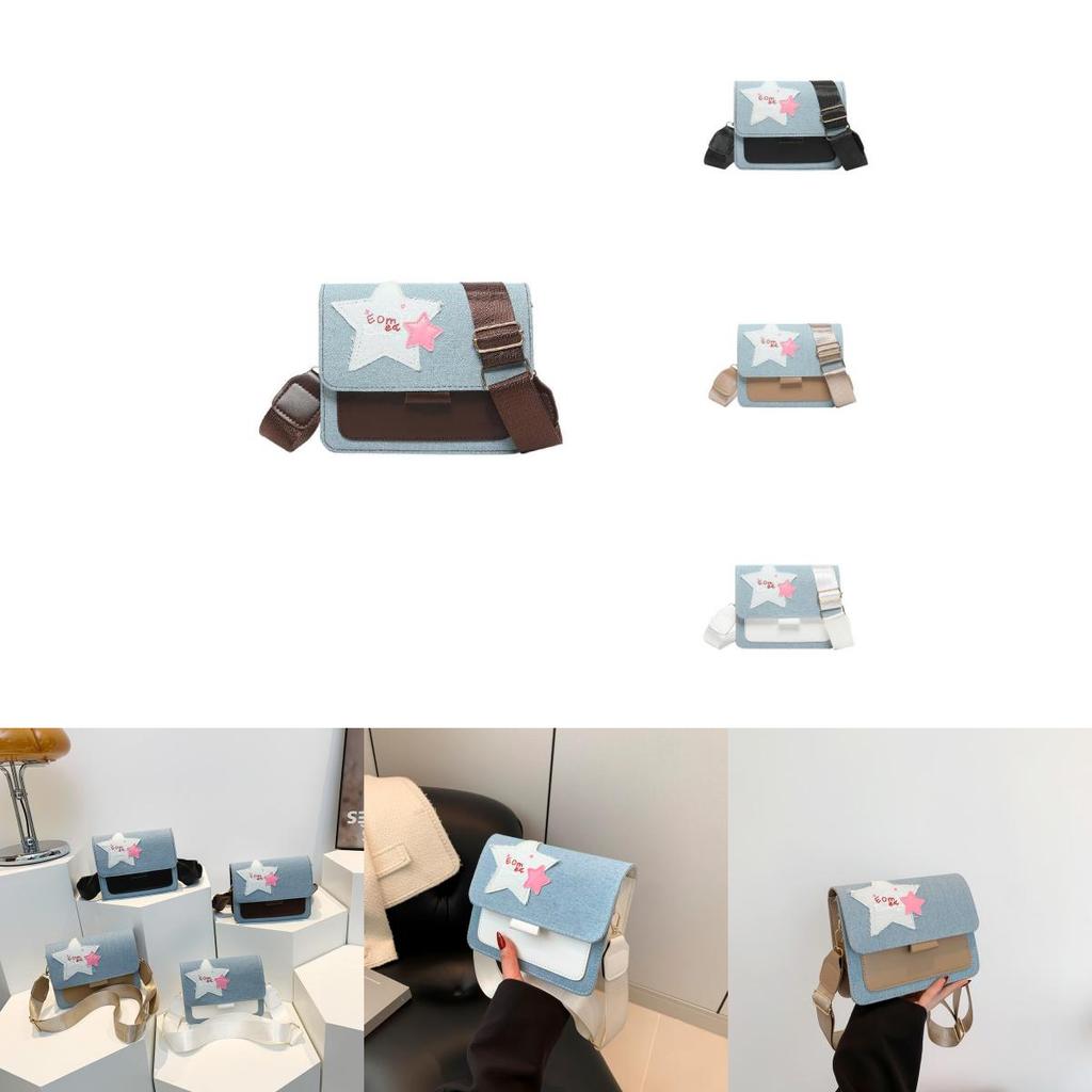 Stylish Summer Patchwork Women's Bag 2024 Trendy Denim Star Crossbody Shoulder Bag
