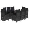 VidaXL 9-Piece Garden Dining Set with Cushions, Table and Chairs with Adjustable Backrest, Outdoor Furniture, 3213353