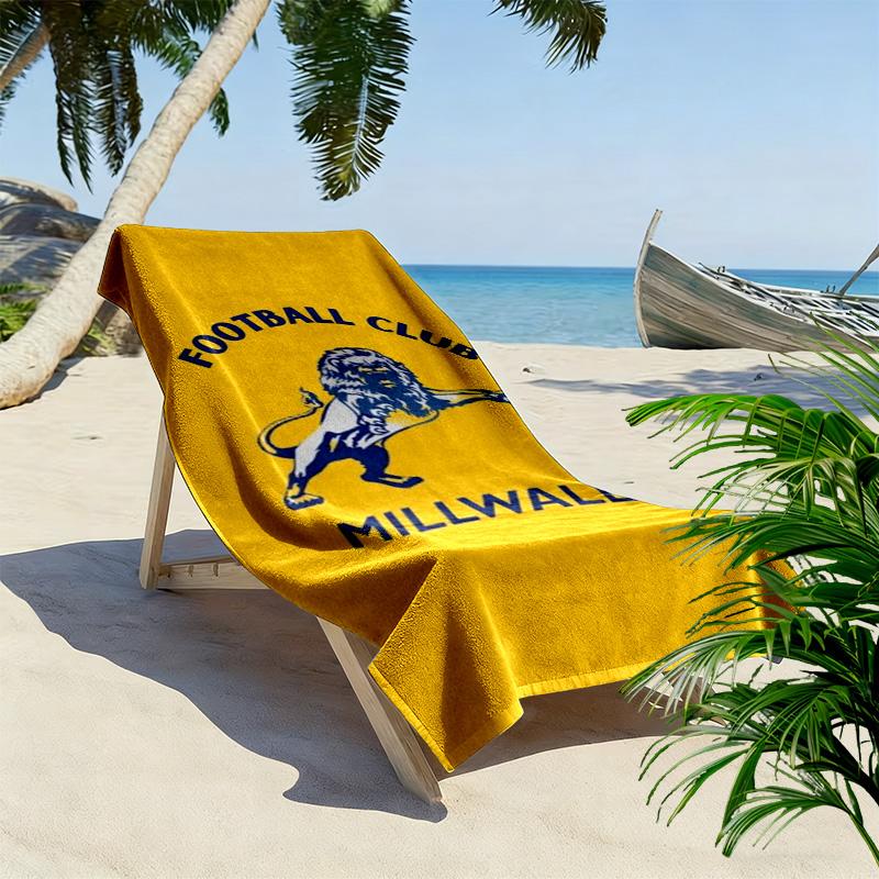 Millwall FC Print Beach Towel, Large Soft Quick Dry Towel for Beach Camping Swimming