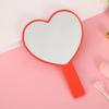 Heart-Shaped Peach Handle Mirror: Cute Handheld Makeup Mirror for Girls, Single-Sided Small Gift