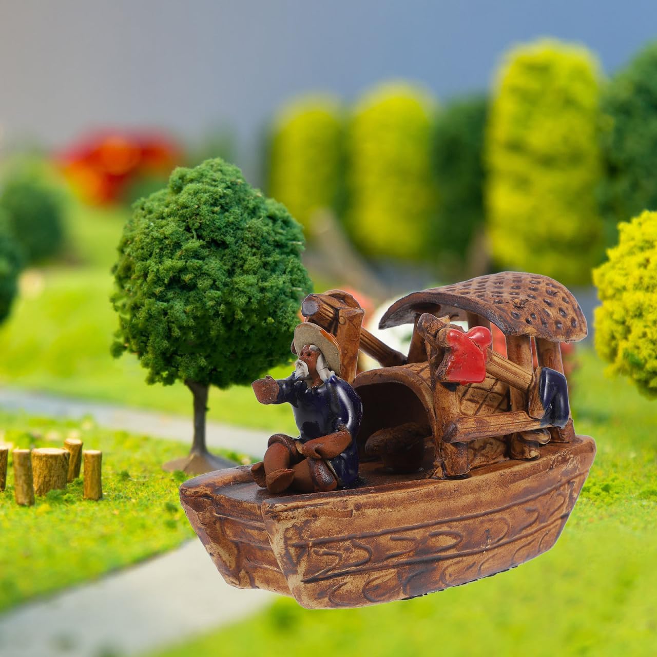 

Didiseaon Micro Boat Figurine Landscape for Fish Tank, 3Inch Mini Ceramic Vintage Boat Ornament for Garden Bonsai Sand Table Crafts