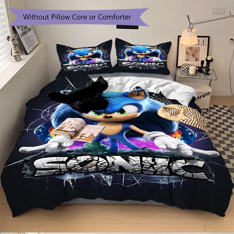 Sonic Adventure Beyond Limits Print 3Pcs Bedding Setduvet Cover With 2 Bedropillowcase Home Birthday Gift