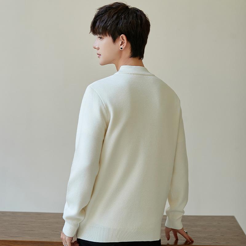 Gestrickter Pullover Herbst und Winter Verdickter Pullover Pullover Rundhals-Oberteil Vielseitige High-End Herrenbekleidung