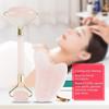 Natural Double Head Rose Quartz Jade Stone Roller & Scrapping Plate Face Massage Tool Kit