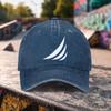 Unisex Duckbill Baseball Cap with Stripe White Print  Adjustable Washed Cotton Hat for Unisex  Women Outdoor  Casual