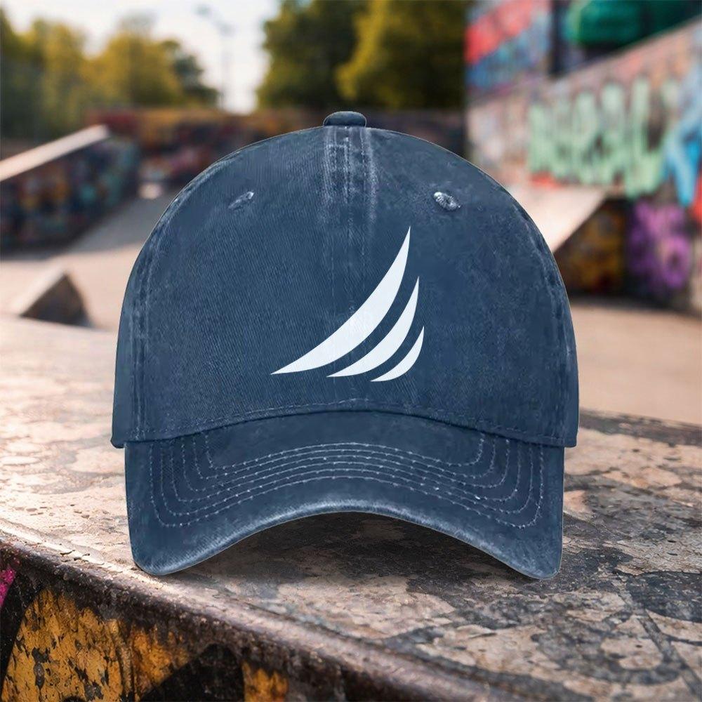 Unisex Duckbill Baseball Cap with Stripe White Print  Adjustable Washed Cotton Hat for Unisex  Women Outdoor  Casual
