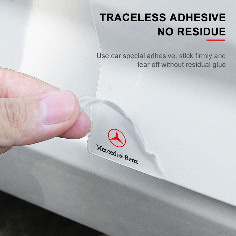 2Pcs Car Door Corner Cover Anti-Scratch Protection 3D Sticker For Mercedes Benz AMG W212 W205 W246 W177 W176 W213 GLC GLE GLS ML Welcome Laser Lamp