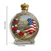 250th Anniversary Glass Decanter Bottle 3D Embossed USA Flag Floral 1776-2026 Liquor Bottle for Bourbon Scotch Fathers Day Gift