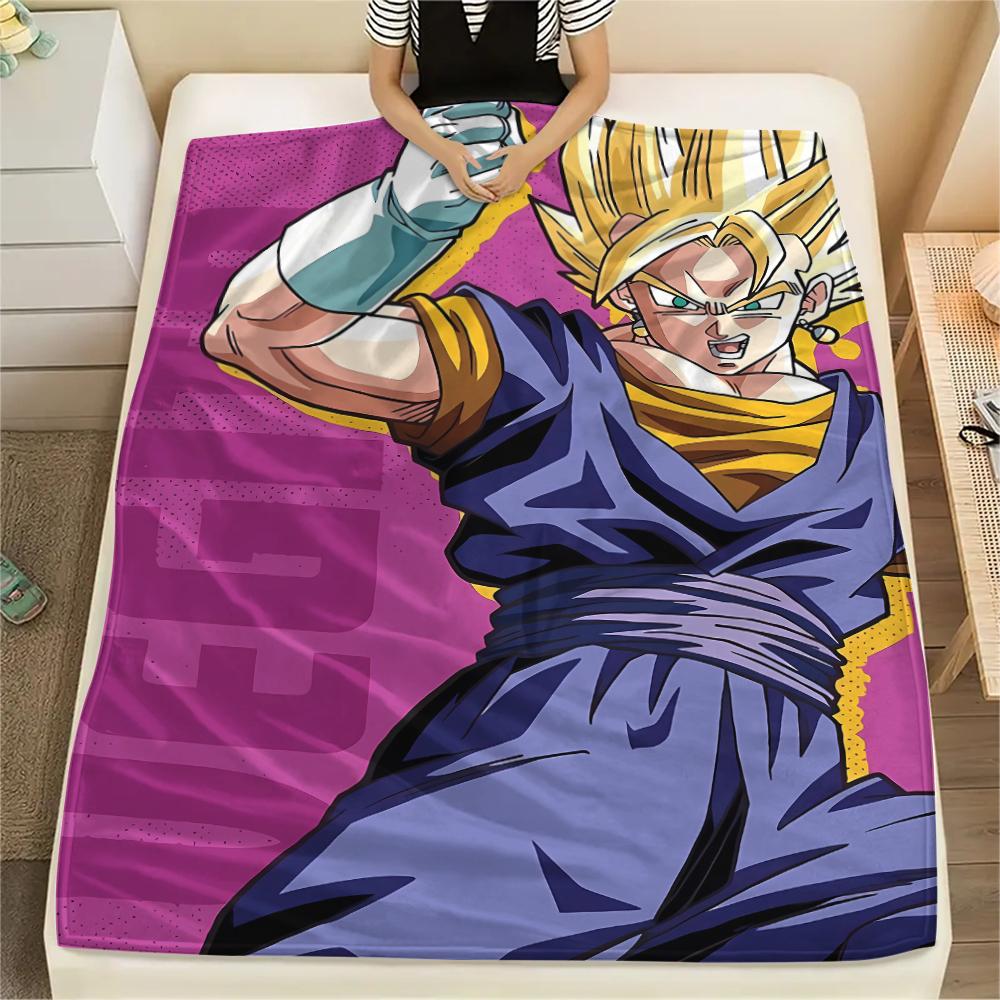 Coperta in Flanella con Stampa Personaggi Dragon Ball, Alta qualità Confortevole per Tutte le Stagioni, Arredamento per la Casa, Calore e Comfort, Perfetta per Regali di Natale