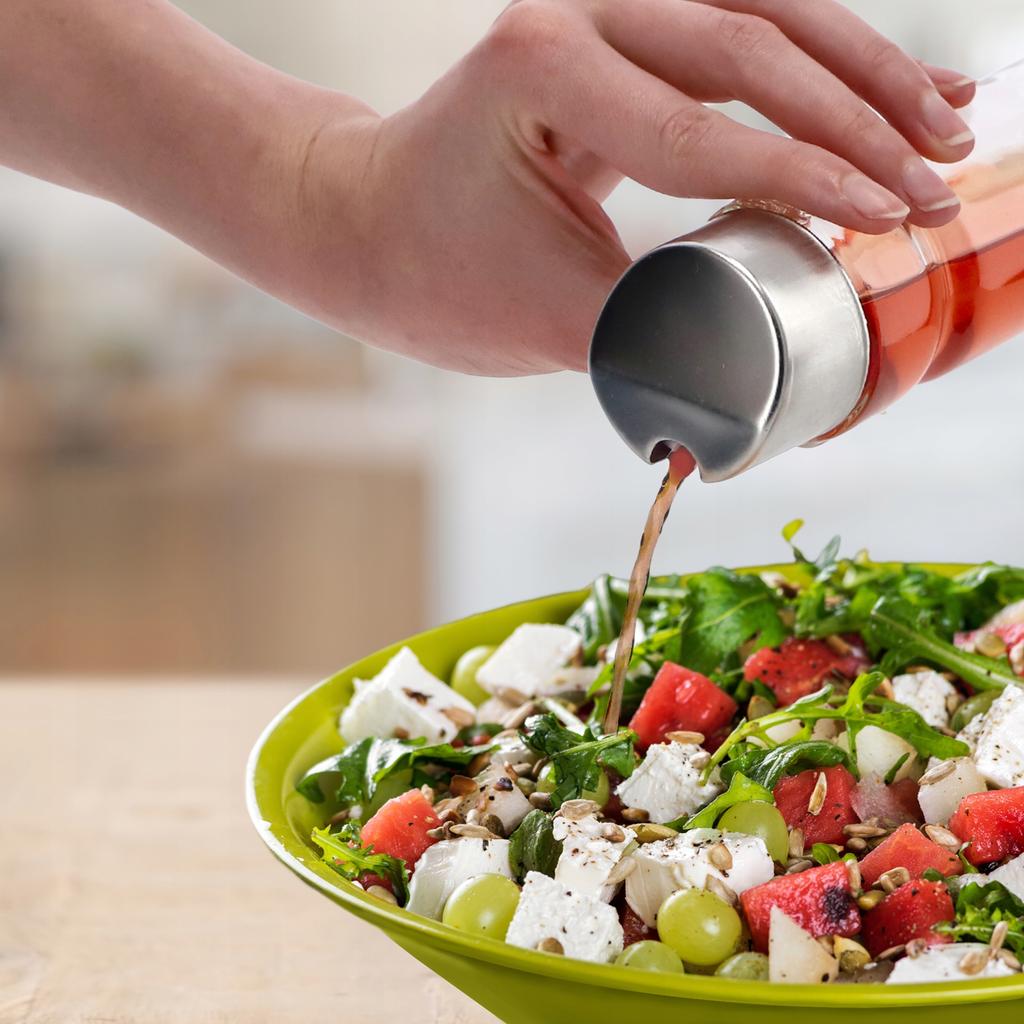 KADAX Butelka Szklana Na Oliwę Ocet 2x100ml Zestaw Do Oliwy Octu + Stojak