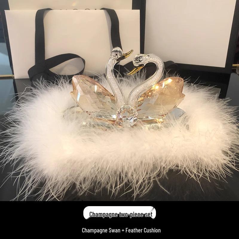 Luxury Goddess-Style Car Ornaments: Creative Swan Center Console Accessories